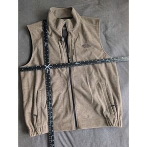 Drake Waterfowl Mens 2XL Camp Fleece Vest Brown Magnetic Chest Pocket Full Zip